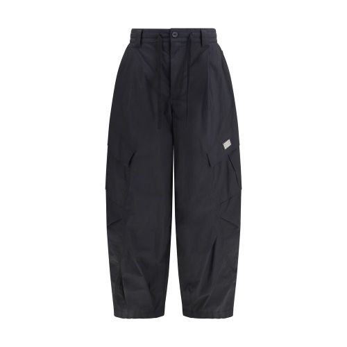 Cotton Gabardine Cargo Pants — Black