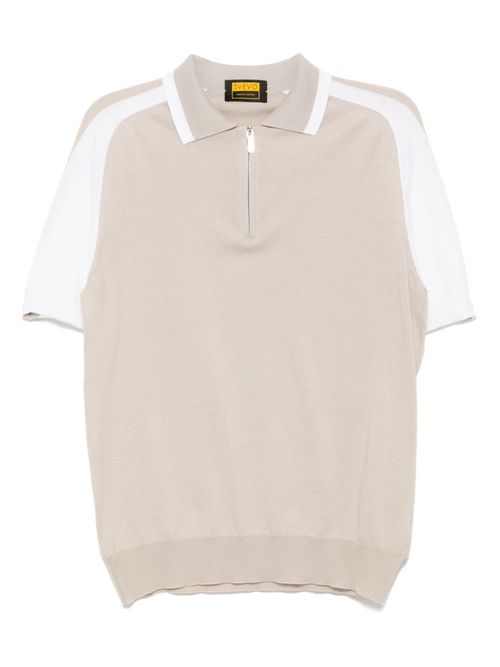 Svevo half zip cotton polo shirt - Neutrals