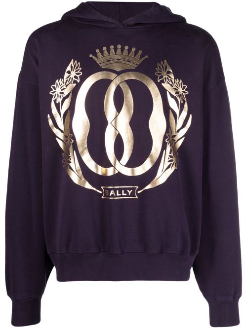Logo-print organic cotton hoodie - Purple