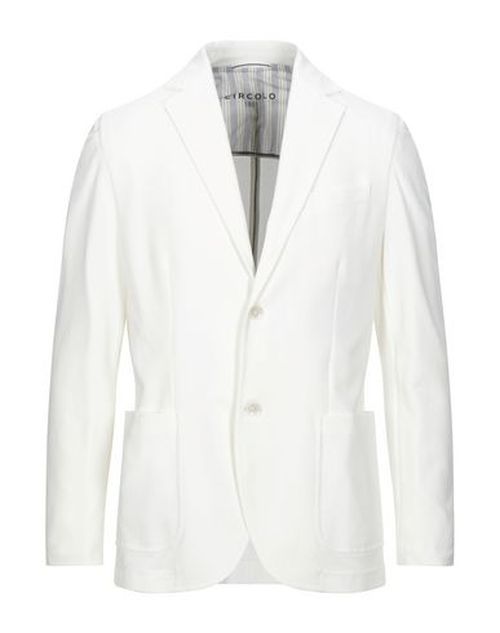 Man Blazer White Size 40 Cotton, Elastane