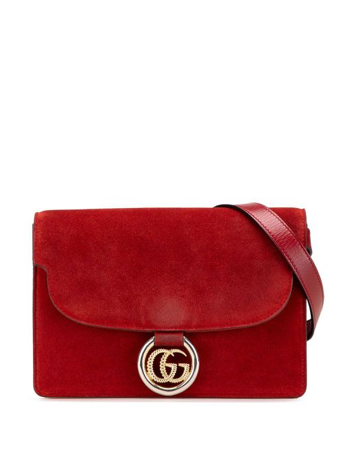 Gucci Pre-Owned 2000-2015 Small Suede GG Ring Torchon crossbody bag - Red