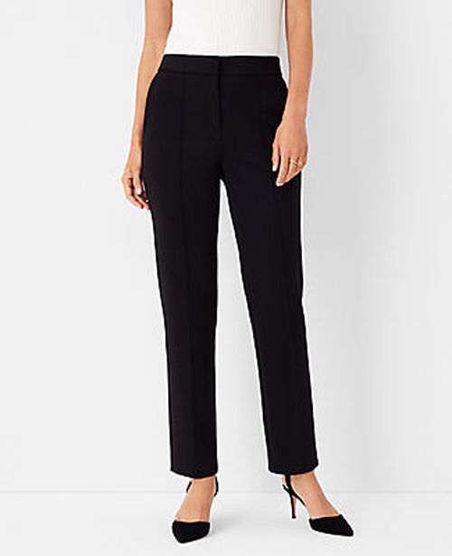 Ann Taylor The Pintucked Straight Leg Pant in Double Knit