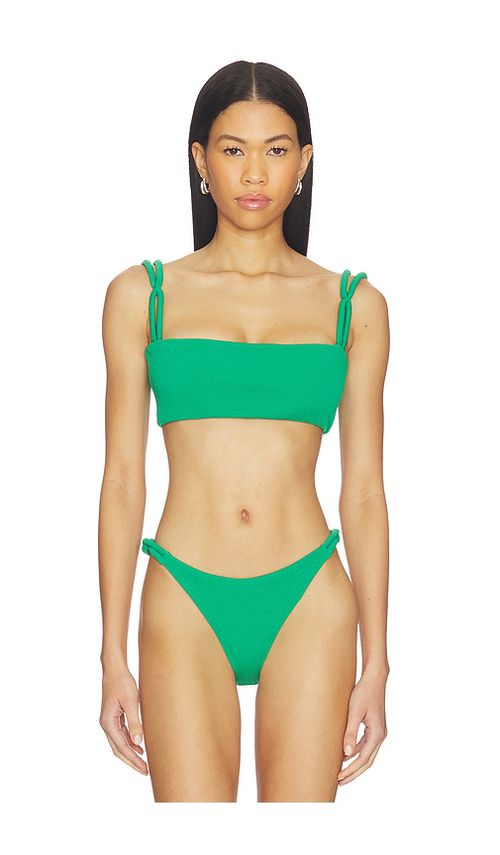 Nau Bikinis Link Strap Bikini Top in Green. - M also in L