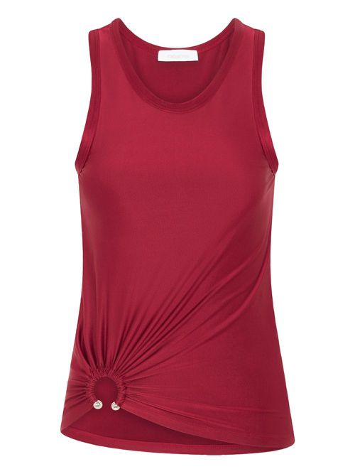Rabanne ruched sleeveless top - Red