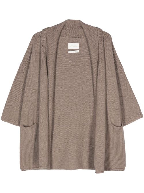 Chunky-knit cotton cardigan - Brown