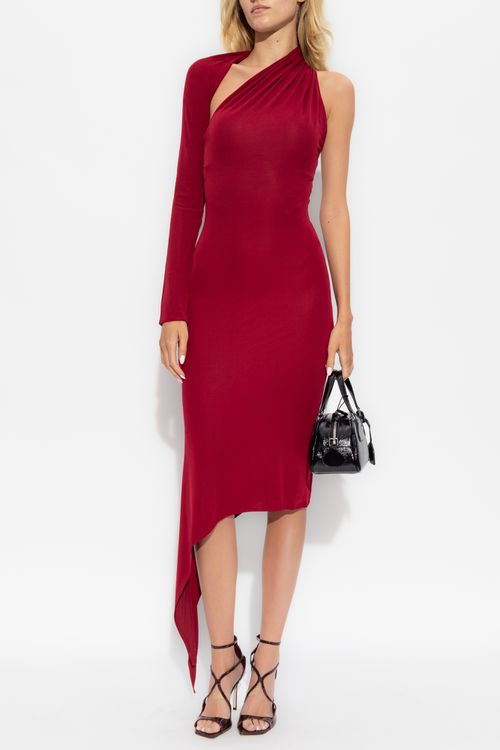 Asymmetrical Dress, Women's, Red