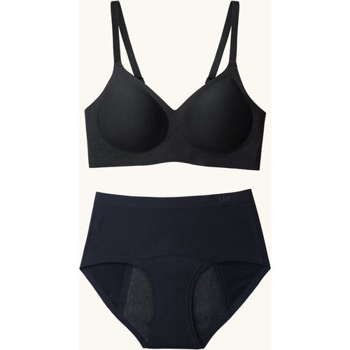 Selene Black Bra & Panty Bundle Set - 1 Bra and 1 Selene Black Nightwear Panty / L - 85C 90B 95A Asian - 36C 38B - 73- Waist 95- Hip