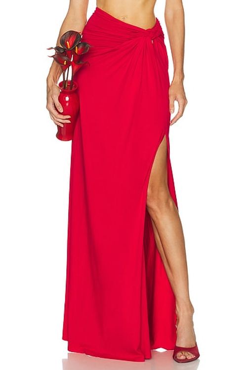 Sid Neigum Braid Skirt in Red - Red. S also in XS