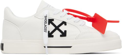White Vulcanized Low Canvas Sneakers