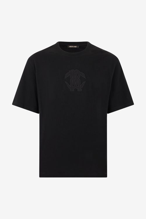 Black T-shirt With Embroidered Logo - Male T