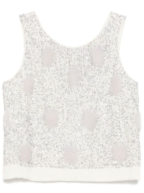 Embellished sparkle blouse - White