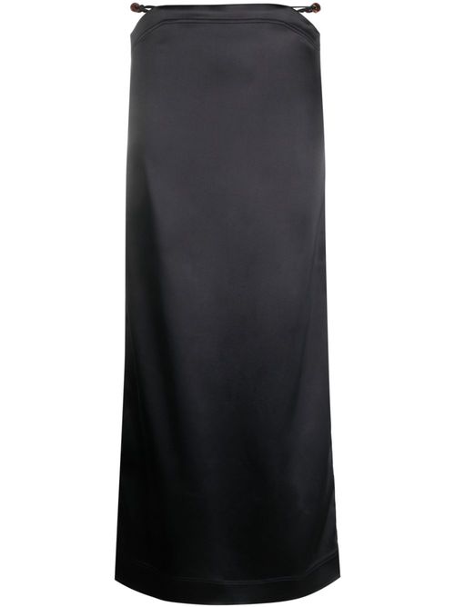 Bead-detailing satin maxi skirt - Black