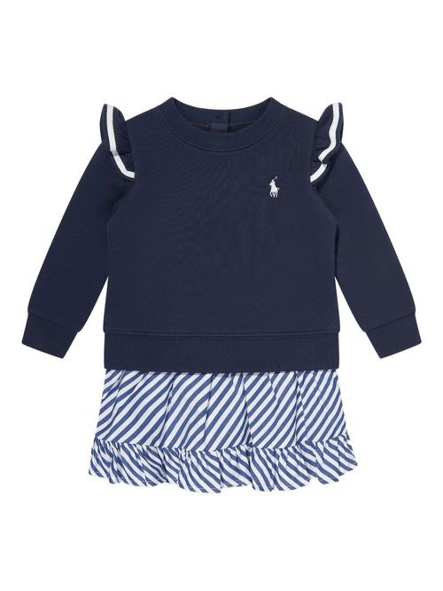 Ruffled sweatshirt dress - Navy