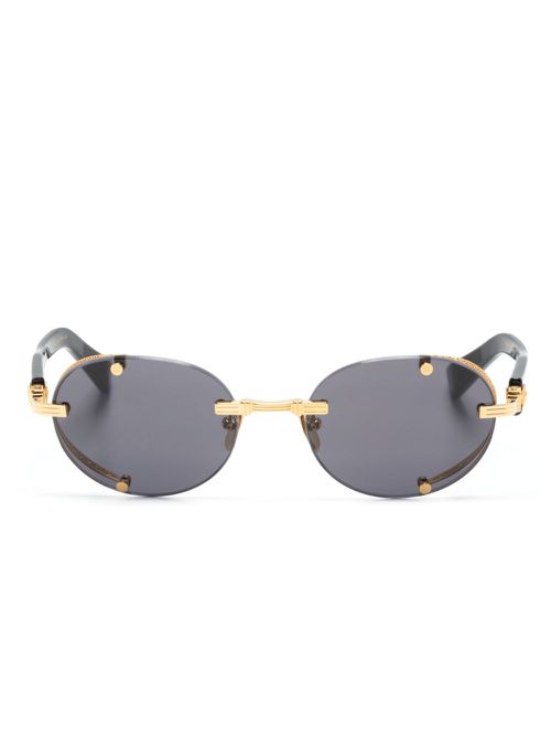 Oval-frame tinted sunglasses - Black