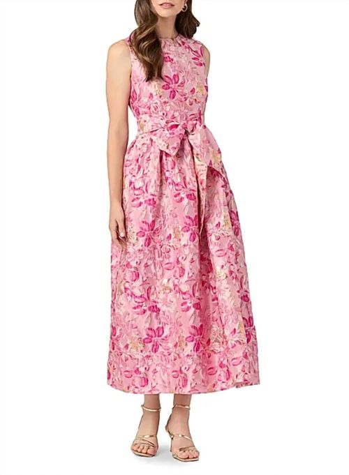 Midnight Serra Dress In Pink/magenta/gold
