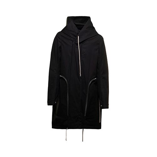 Oversized pocket hooded parka - Black