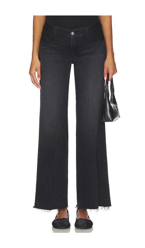 PAIGE Anessa Maternity Wide Leg Jeans in Black. - 24 also , 30, 33
