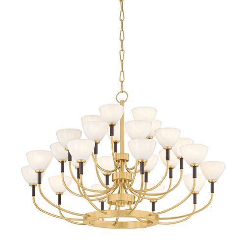 Vintage Polished Brass Bronze LED Chandelier from the Brahma Collection