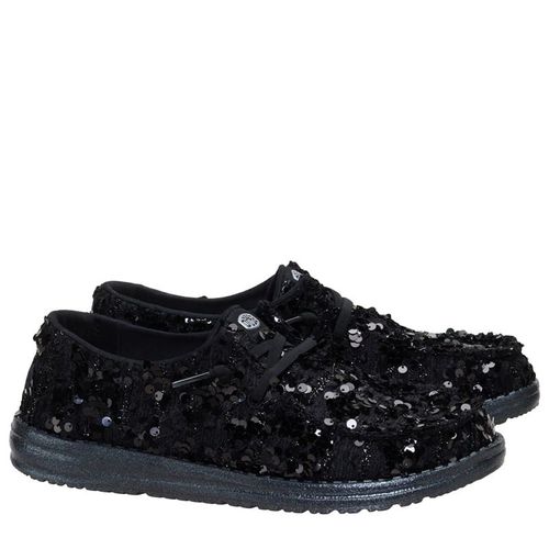 Women's Wendy Party Sequin Slip On Shoes (Black/Black)