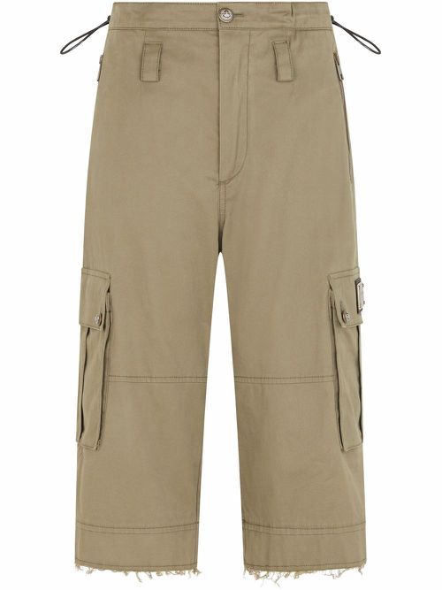 Knee-length cargo shorts - Neutrals