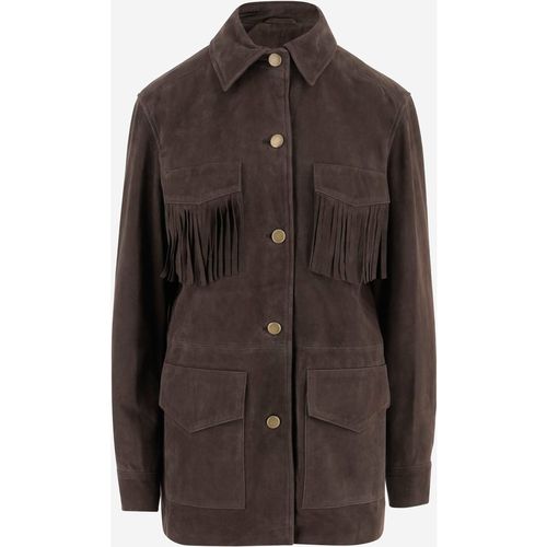 Ungewöhnliche Wildlederjacke mit Fransen