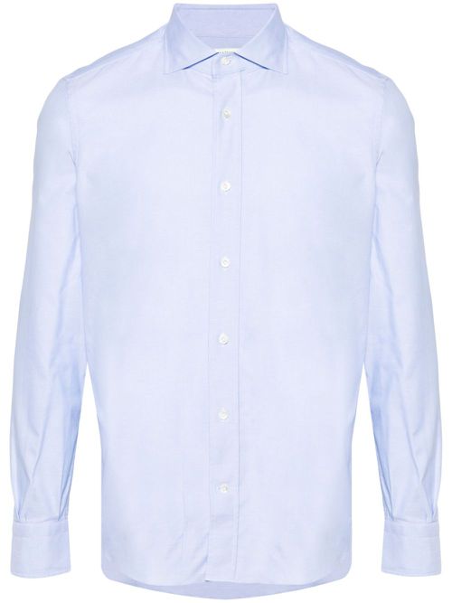 Cutaway-collar cotton shirt - Blue
