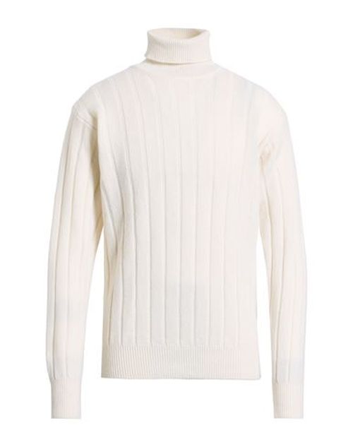 Man Turtleneck Ivory Size XL Virgin Wool, Cashmere