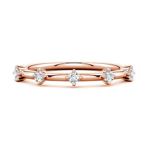Angara 2 MM Round Lab-Grown Diamond Five-Stone Station Ring in 18K Rose Gold