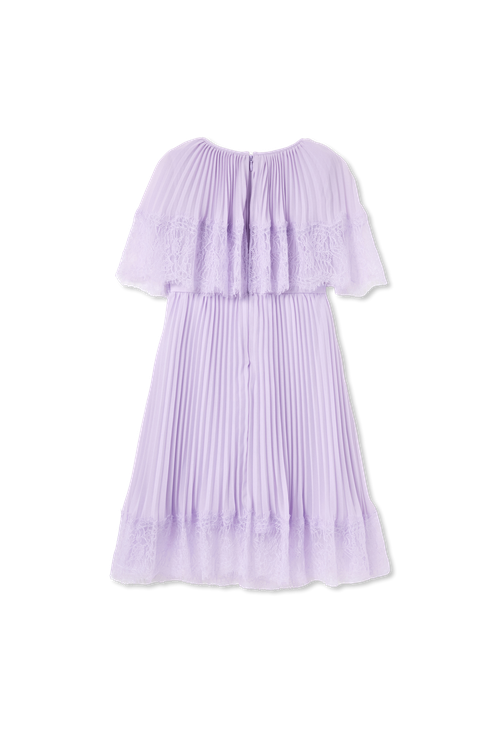 Dress With Lace Trim, Unisex, Purple