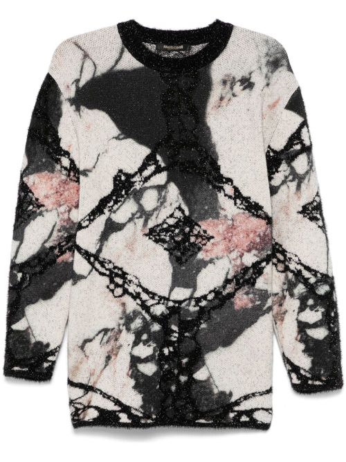 Abstract-pattern sweater - Black