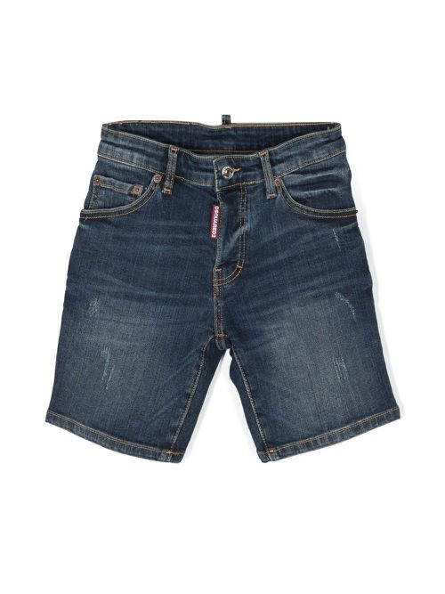 Mid-rise denim shorts - Blue