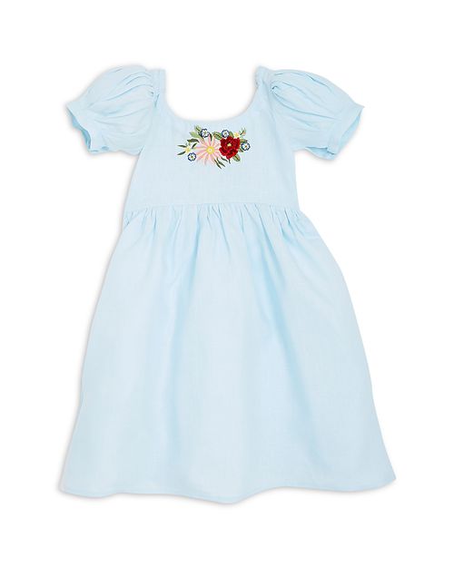 Girls' Zenyo Floral Embroidered Linen Dress - Little Kid, Big Kid