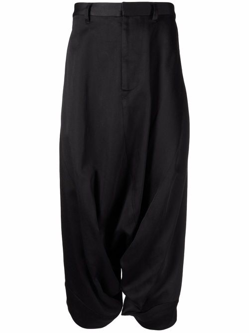 Drop-crotch detail shorts - Black