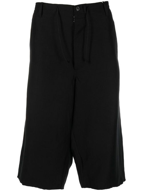 Drop-crotch four-stitch shorts - Black