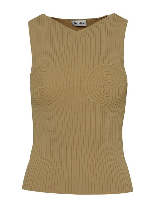 Binni tank top in sand viscose blend