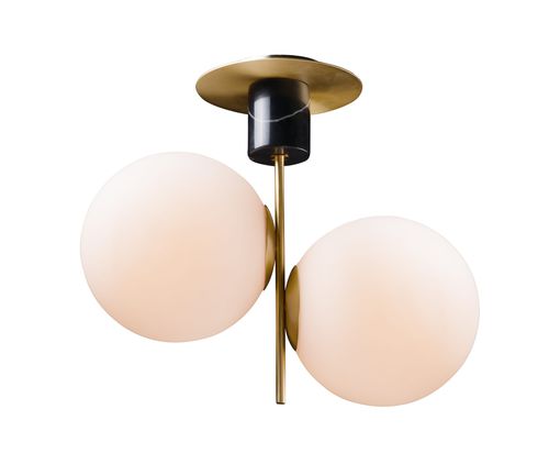 Maxim Vesper 2-Light Ceiling Light in Satin Brass and Black - 26032SWSBRBK