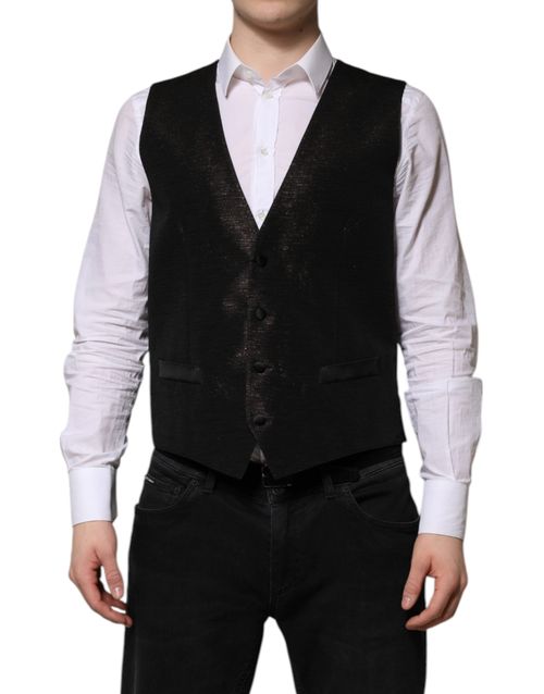 Formal Single-Breasted Vest — Black