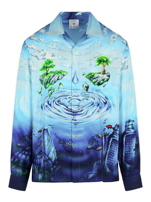 Blue Silk Shirt