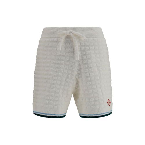 Quilted Bouclé Bermuda Shorts — White