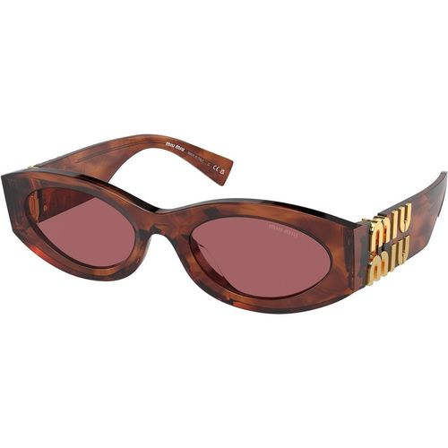 Miu Miu Woman Miu Miu MU 11Q08S Sunglasses Acetate Brown Violet Round Norma