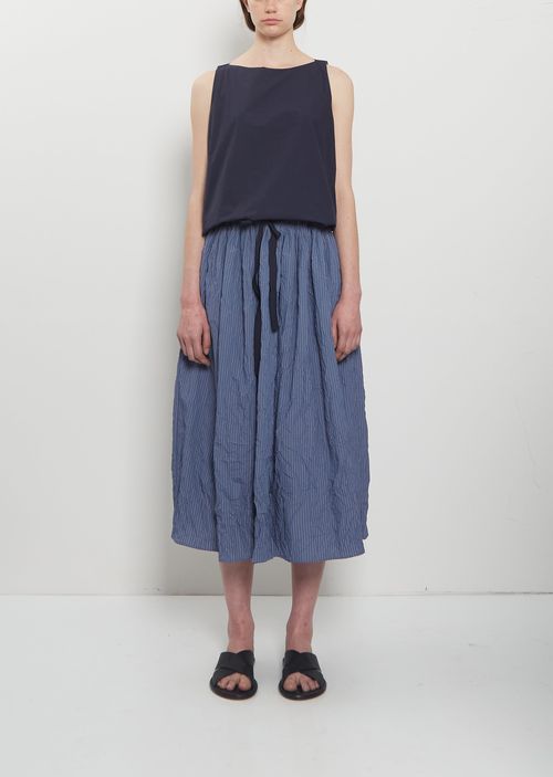 Apuntob Striped Crinkle Taffeta Skirt Sugar Blue