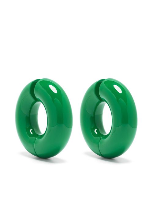 Large Strato chunky-hoop earrings - Green