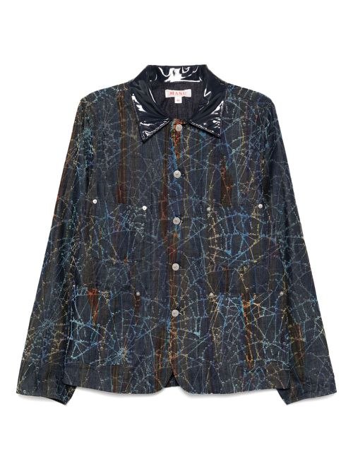 Rainbow web-print jacket - Blue