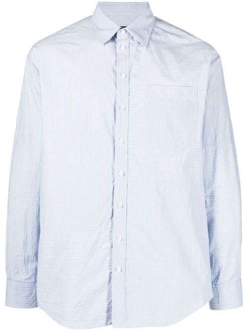 Stripe-pattern cotton shirt - Blue