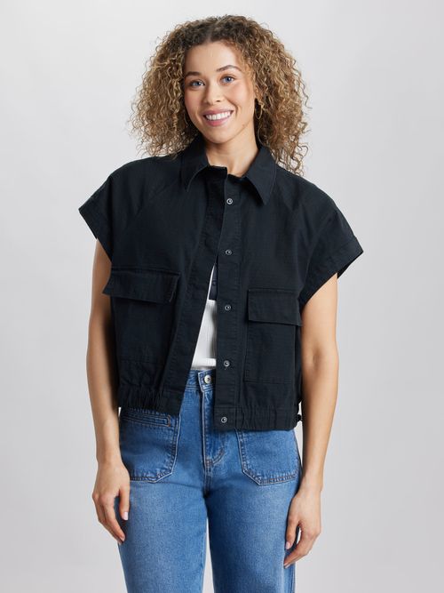 Shawna Short Sleeve Jackets for Women by UNIONBAY, Black