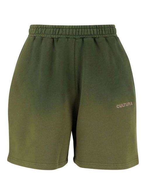 CULTURA cotton track shorts - Green