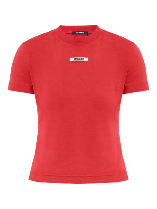 Logo-tag short-sleeve T-shirt - Red