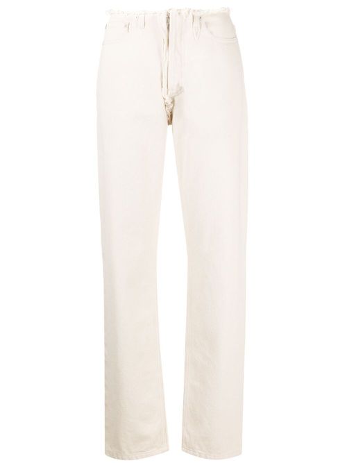 Frayed straight-leg jeans - Neutrals