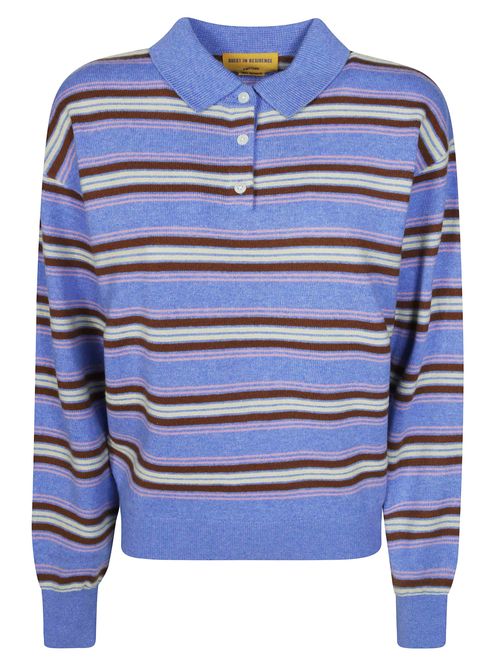 Women's Collegiate Stripe Cashmere Polo Shirt