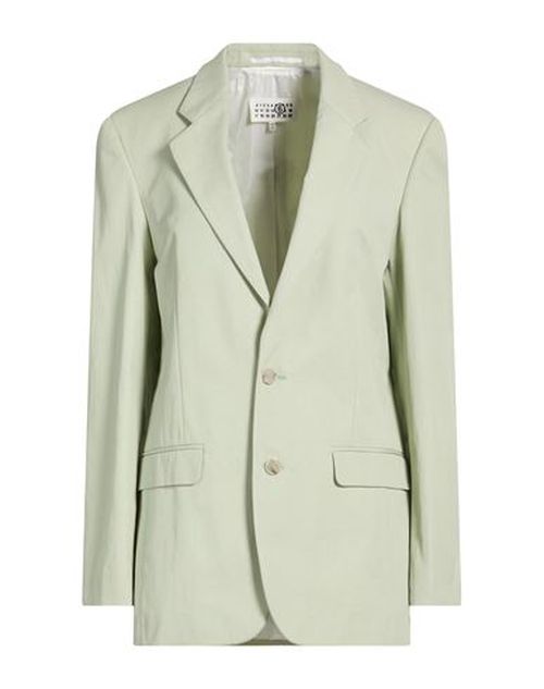 Woman Blazer Light green Size 6 Cotton, Polyamide